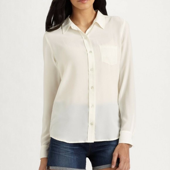 Equipment Tops - NWT EQUIPMENT Brett Silk Shirt Blouses– Nature White, Work to Weekend Staple